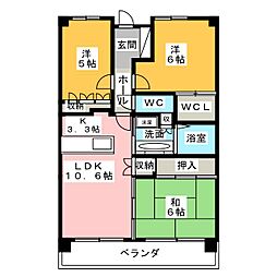 サーパス東旭が丘 3LDKの間取図画像
