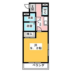 アール利平治東旭が丘 1Kの間取図画像