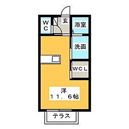 セルヴィス ワンルームの間取図画像