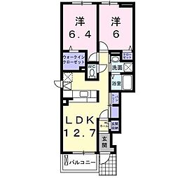 ランドマーク88C 2LDKの間取図画像