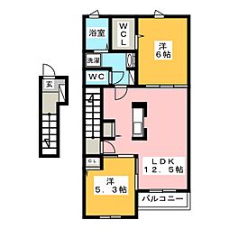 エトワールK1 2LDKの間取図画像