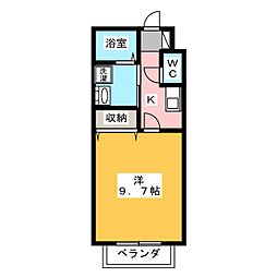 モンターニュ高岡 1Kの間取図画像