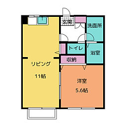 ポローニアA 1LDKの間取図画像