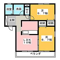 ＡＺＵＲ長島  ｜ 三重県桑名市長島町大倉（賃貸アパート2LDK・2階・55.89㎡） その2