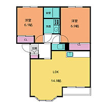 メゾン・コンフォースＢ棟  ｜ 三重県桑名市長島町押付（賃貸アパート2LDK・1階・59.50㎡） その2