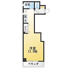 COCOONB・D ワンルームの間取図画像