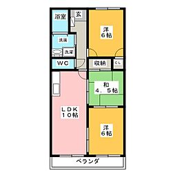 シャイン新西方 3LDKの間取図画像