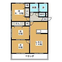 エボルシオン 3LDKの間取図画像