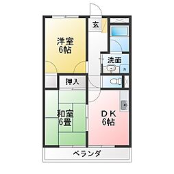 SurplusベルーガA 2DKの間取図画像