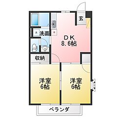ひまわり館A 2DKの間取図画像