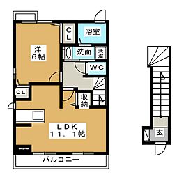 ダンデライオンヒル2 1LDKの間取図画像