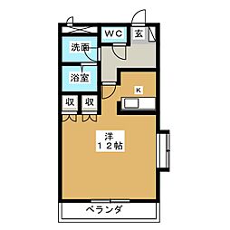 コンフォース 1Kの間取図画像