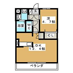 CasaDuosouth 1LDKの間取図画像