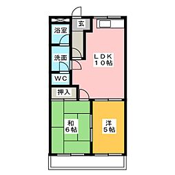 メゾンクレール 2LDKの間取図画像