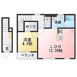 リーブルファイン小貝須 1LDKの間取図画像