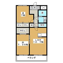 ルミエール 2LDKの間取図画像