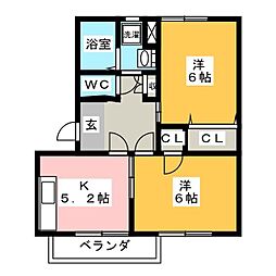 ラ・フォーレ星見ケ丘2 2Kの間取図画像