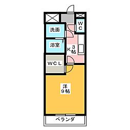 カーサ・プルチーノ 1Kの間取図画像