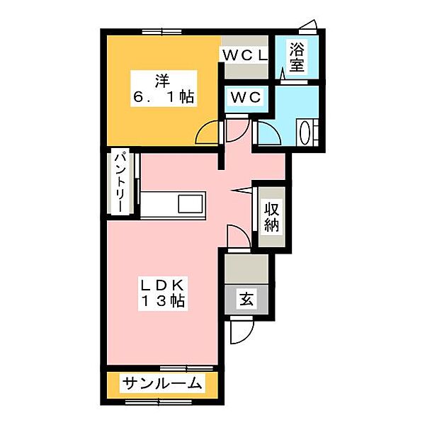 グリーンヴィラ2 ｜三重県多気郡明和町大字志貴(賃貸アパート1LDK・1階・45.77㎡)の写真 その2