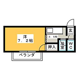 アネックス 1Kの間取図画像