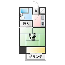ビラ賢島D棟 1Kの間取図画像