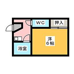 ジョイフル伊勢 1Kの間取図画像