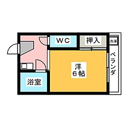 ジョイフル伊勢 1Kの間取図画像