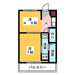 ビレッジハウス小俣2号棟 2Kの間取図画像