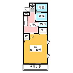 コラル・リーフ21 1Kの間取図画像