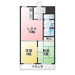 リバーベル 2LDKの間取図画像