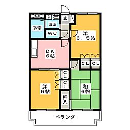 ウイングヒルズ 3DKの間取図画像