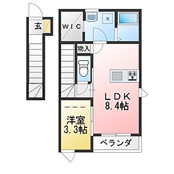 ベルリード伊勢志摩 1LDKの間取図画像