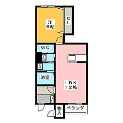 ゴールデンステージ三郷2B 1LDKの間取図画像