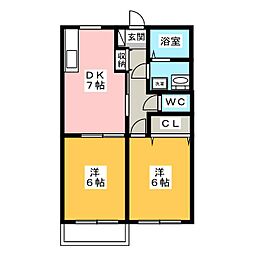 メゾンエトワール 2DKの間取図画像