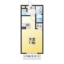 川崎ヒルズ2 ワンルームの間取図画像