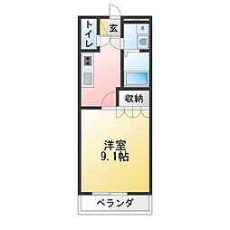 サンハイツ 1Kの間取図画像
