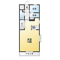 エクウスイート1 ワンルームの間取図画像