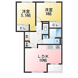 ピュアフォレスト 2LDKの間取図画像
