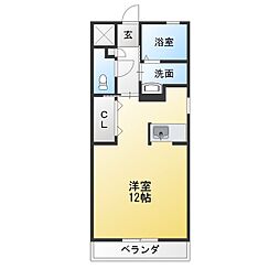エクウスイート1 ワンルームの間取図画像