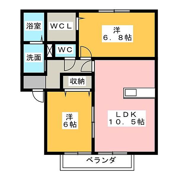 ｆｉｎｄ　ｂｉｒｄｉｅ　Ｄ ｜三重県松阪市肥留町(賃貸アパート2LDK・2階・55.00㎡)の写真 その2