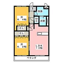 フルートドリームＢ  ｜ 三重県松阪市中道町（賃貸マンション2LDK・2階・49.33㎡） その2