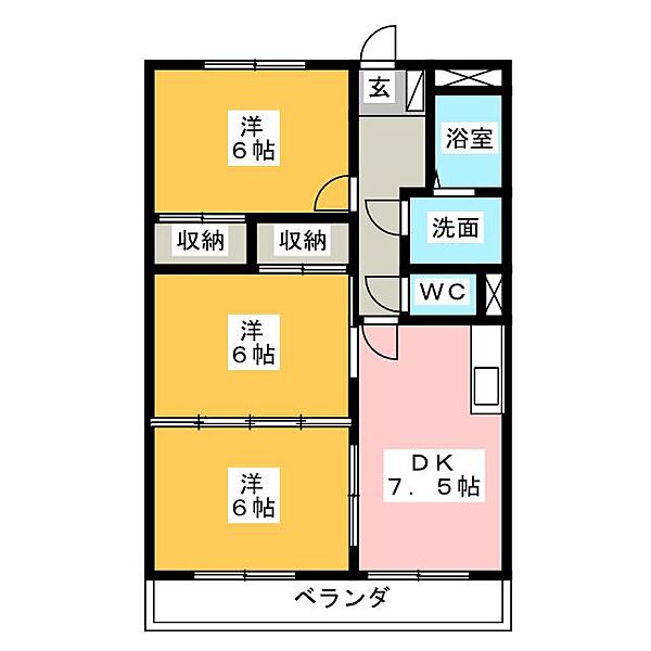 ラフィネ・ドミール ｜三重県松阪市石津町(賃貸マンション3DK・2階・56.70㎡)の写真 その2