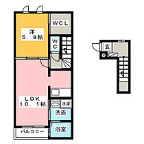 サンシャイン石津Ｃ棟  ｜ 三重県松阪市石津町（賃貸アパート1LDK・2階・43.80㎡） その2