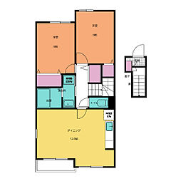 コスモスB 2LDKの間取図画像