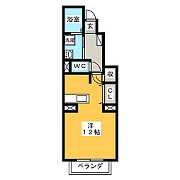 パイナス 1Kの間取図画像