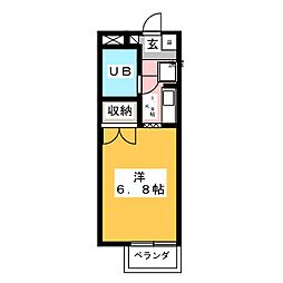 フォレストハイツ 1Kの間取図画像