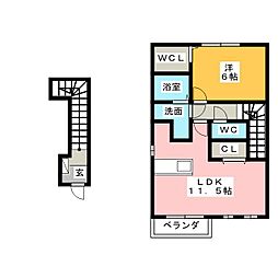 プリムローズ 1LDKの間取図画像