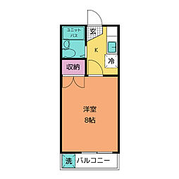ティーダ 1Kの間取図画像