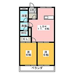 Mo-6 2LDKの間取図画像
