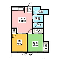 三雲ビル 2LDKの間取図画像